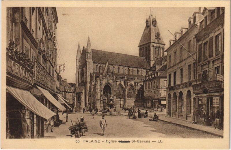 Carte postale ancienne Falaise Eglise Saint-gervais à Falaise