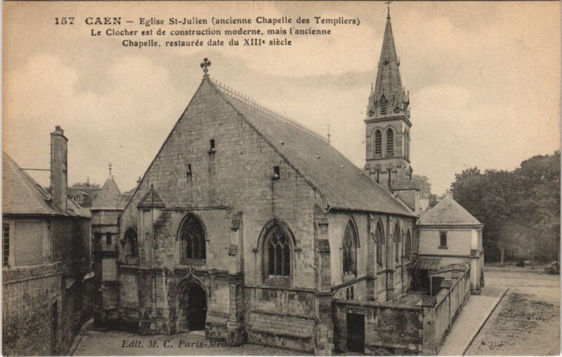 Carte postale ancienne Caen Eglise Saint-Julien