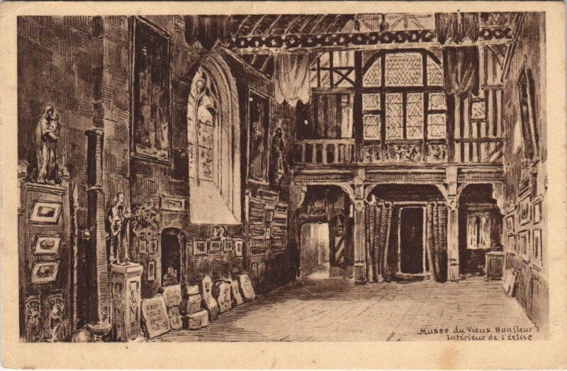 Carte postale ancienne Honfleur Musee du Vieux Honfleur - Interieur de l'Eglise à Honfleur