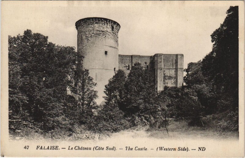 Carte postale ancienne Falaise Le Chateau - Cote Sud à Falaise