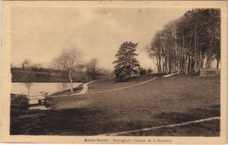 Carte postale ancienne Saint-Sever Paysage du Chateau de la Braizerie
