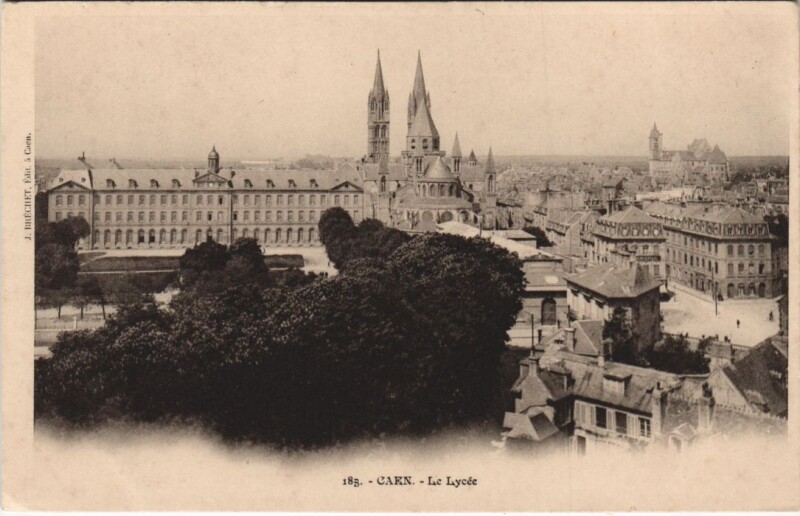 Carte postale ancienne Caen Le Lycee