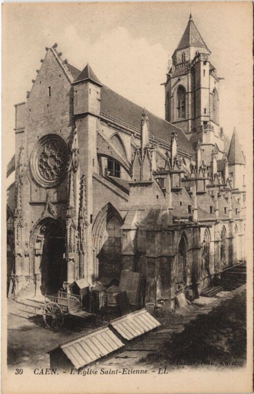 Carte postale ancienne Caen L'Eglise Saint-Etienne