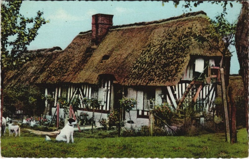 Carte postale ancienne Chaumiere Normand