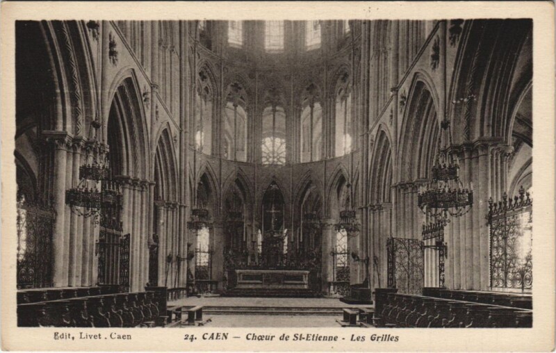 Carte postale ancienne Caen Choeur de Saint-Etienne - Les Grilles