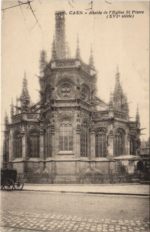 Carte postale ancienne Caen Abside de l'Eglise Saint-Pierre