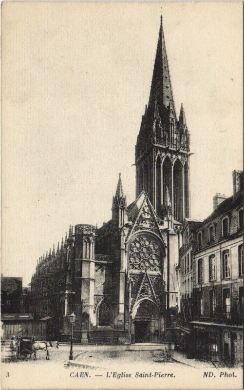 Carte postale ancienne Caen L'Eglise Saint-Pierre