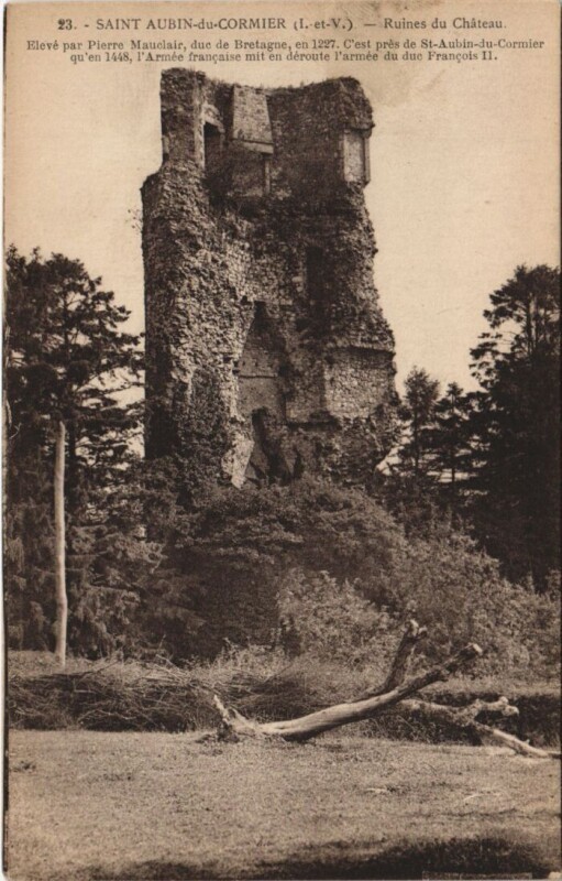 Carte postale ancienne Saint-Aubin-du-Cormier Ruines du Chateau à Saint-Aubin-du-Cormier