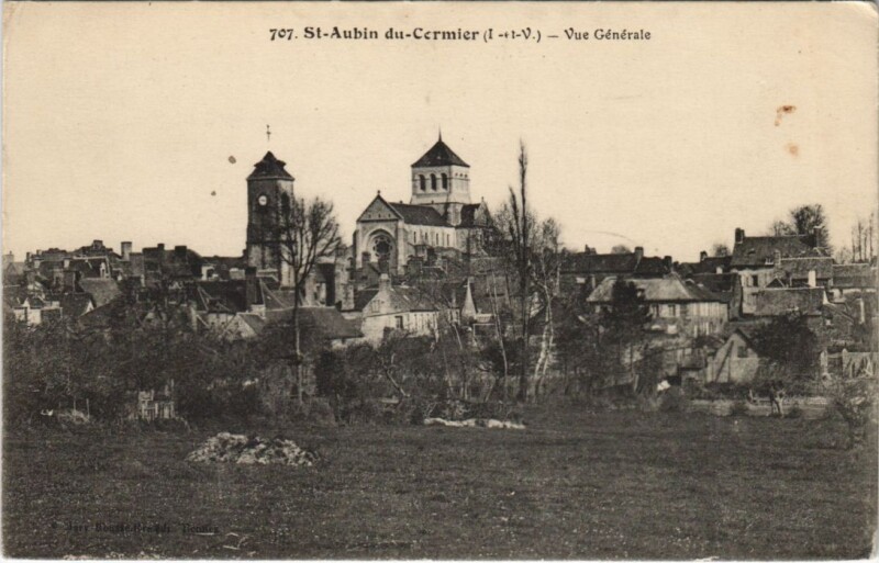 Carte postale ancienne Saint-Aubin-du-Cormier Vue Generale à Saint-Aubin-du-Cormier