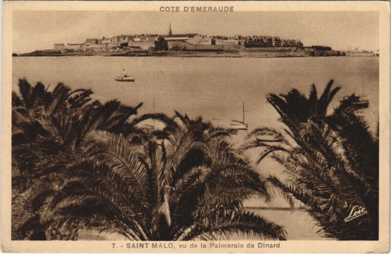 Carte postale ancienne Saint-Malo Vu de la Palmerale de Dinard à Dinard