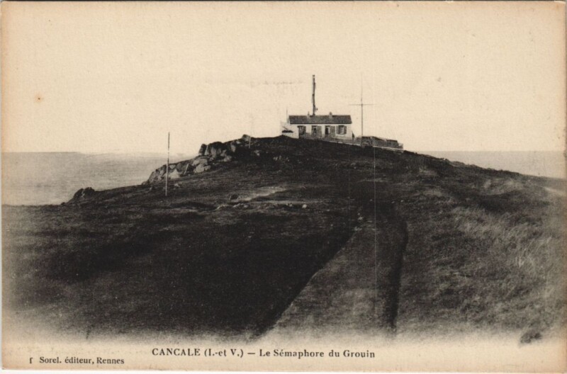 Carte postale ancienne Cancale Le Semaphore du Grouin à Cancale