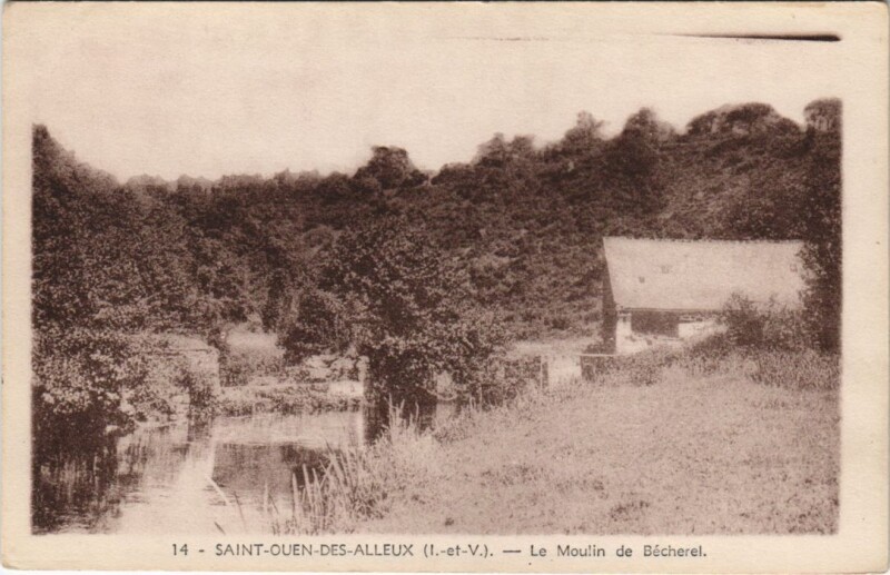 Carte postale ancienne Saint-Ouen-des-Alleux Le Moulin de Becherel à Saint-Ouen-des-Alleux