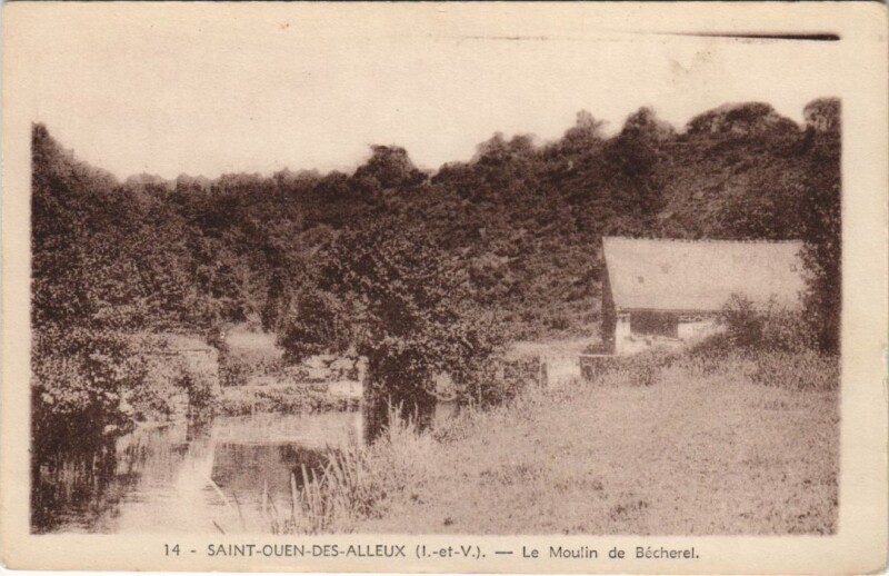 Carte postale ancienne Saint-Ouen-des-Alleux Le Moulin de Becherel à Saint-Ouen-des-Alleux