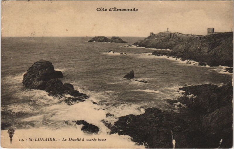 Carte postale ancienne Saint-Lunaire Le Decolle a Maree Basse à Saint-Lunaire