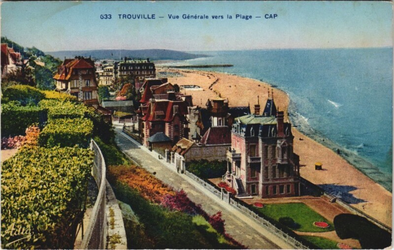 Carte postale ancienne Trouville vue generale vers la Plage