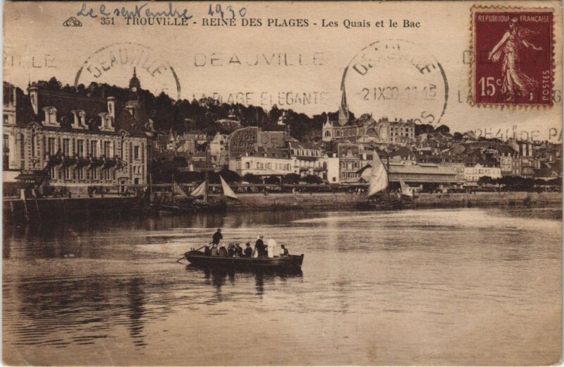 Carte postale ancienne Trouville Les Quais et le Bac