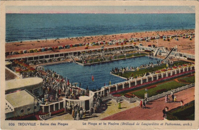 Carte postale ancienne Trouville La Plage et la Piscine