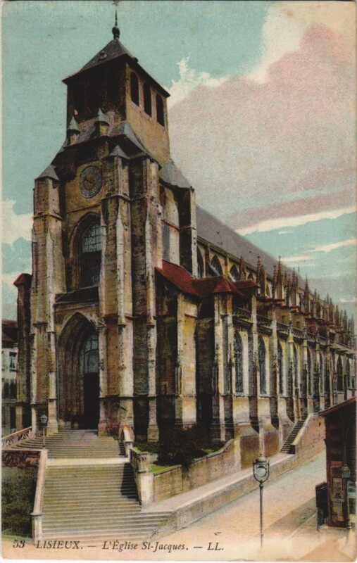 Carte postale ancienne Lisieux Eglise Saint Jacques à Lisieux