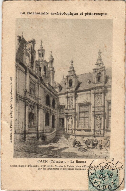 Carte postale ancienne Caen La Bourse