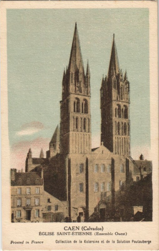 Carte postale ancienne Caen Eglise Saint Etienne