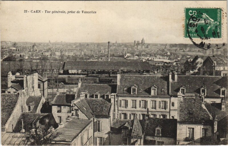 Carte postale ancienne Caen vue generale