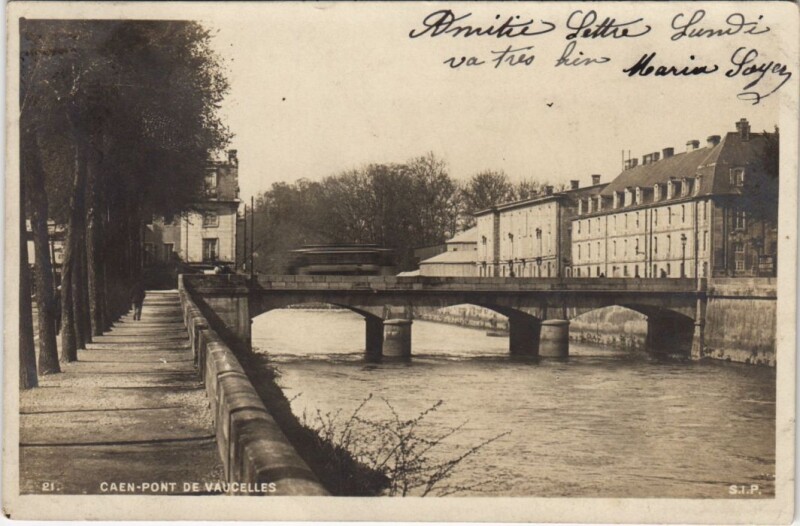 Carte postale ancienne Caen Pont de Vaucelles à Vaucelles