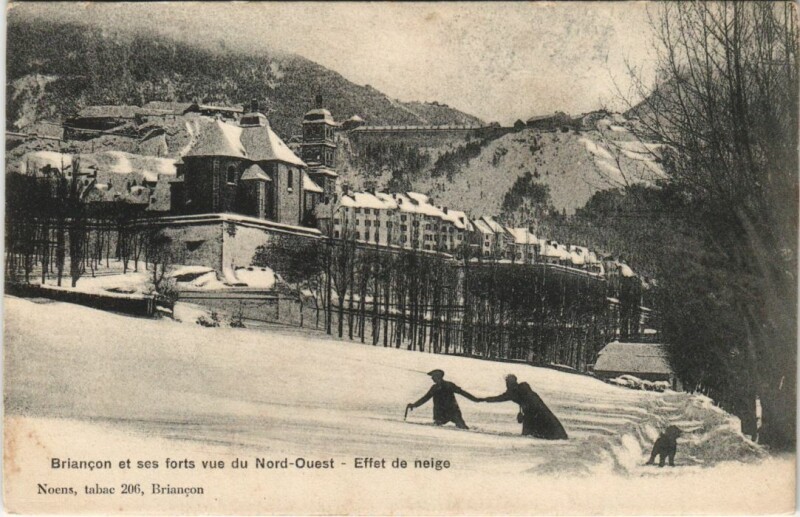 Carte postale ancienne Briancon Effet de neige France