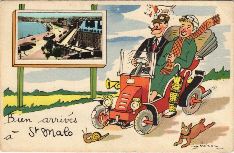 Carte postale ancienne Saint Malo souvenir à Saint-Malo