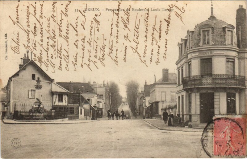 Carte postale ancienne Dreux Perspective du Boulevard Louis Terrier France à Dreux