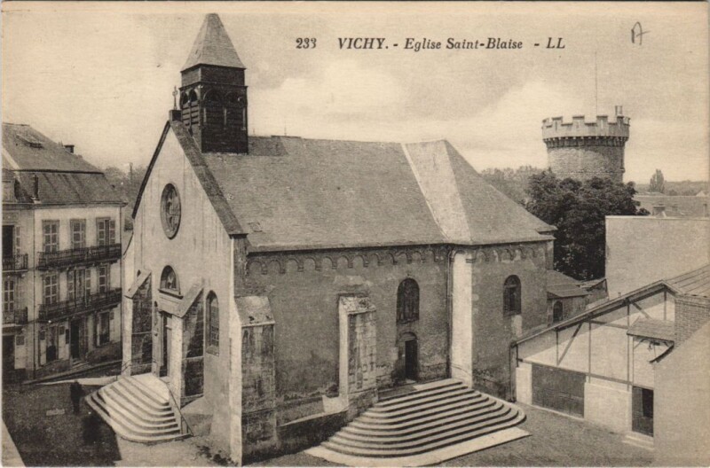 Carte postale ancienne Vichy Eglise Saint-Blaise à Vichy