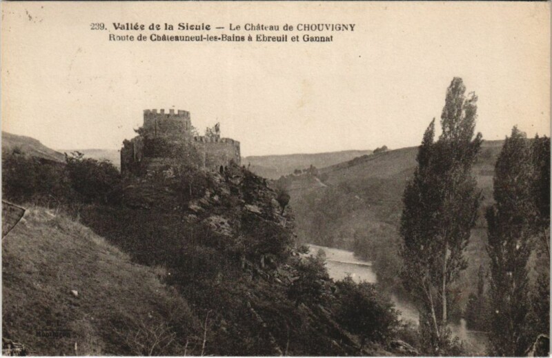 Carte postale ancienne Chouvigny Le Chateau de Chouvigny - Vallee de la Sioule à Chouvigny