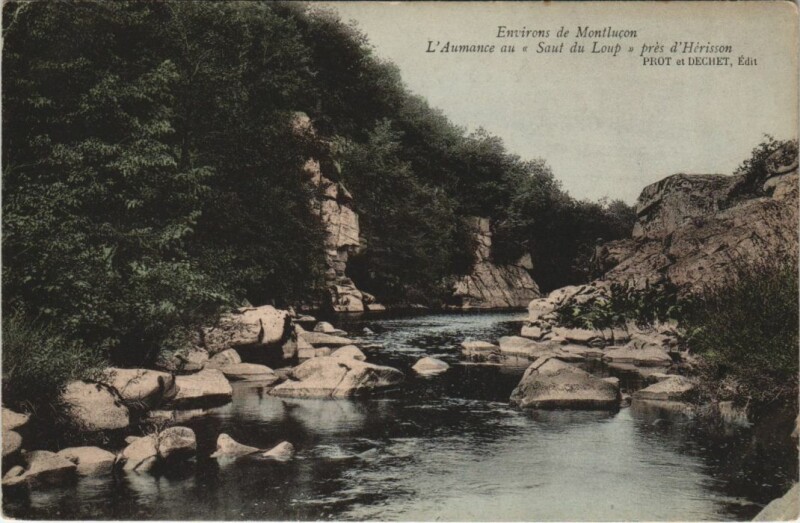Carte postale ancienne L'Aumance au Saut du Loup pres d'Herrison