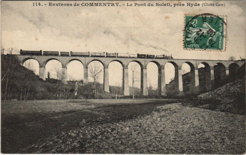 Carte postale ancienne Commentry Environs - Le Pont du Soleil pres Hyds à Commentry