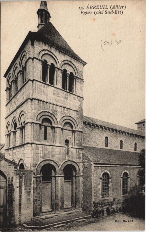 Carte postale ancienne Ebreuil eglise