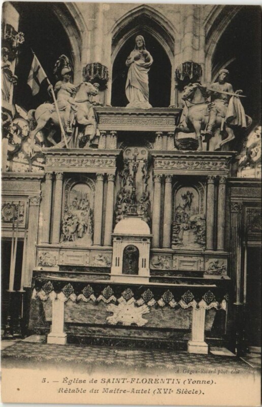 Carte postale ancienne Saint-Florentin Eglise - Retable du Maitre-Autel à Saint-Florentin