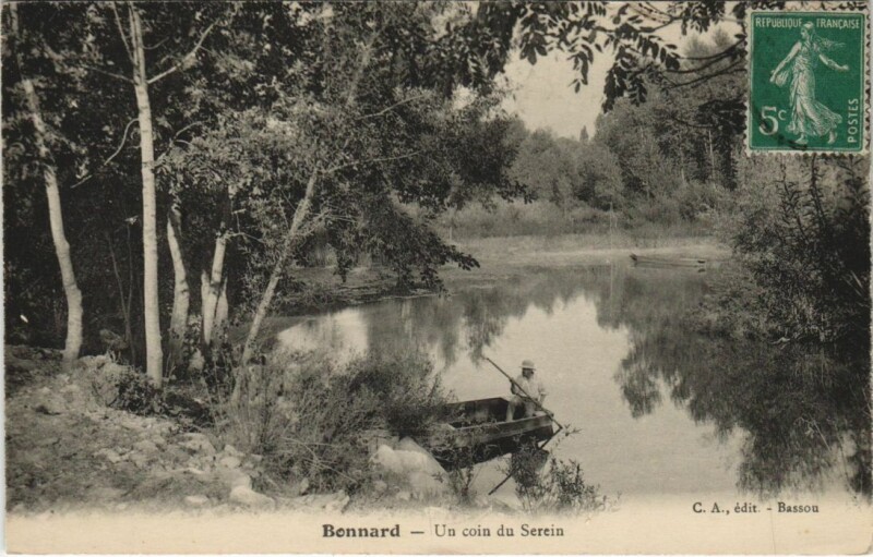 Carte postale ancienne Bonnard Un coin du Serein France à Bonnard