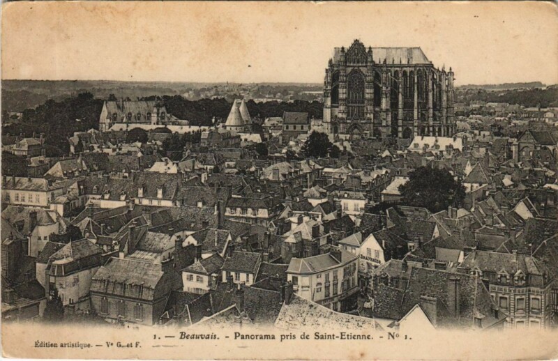 Carte postale ancienne Beauvais Panorama pris de Saint-Etienne à Beauvais