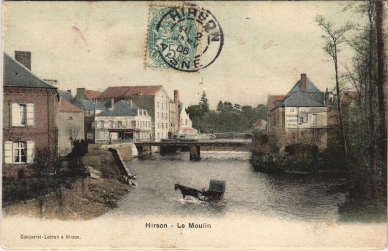 Carte postale ancienne Hirson L'etang du moulin à Hirson