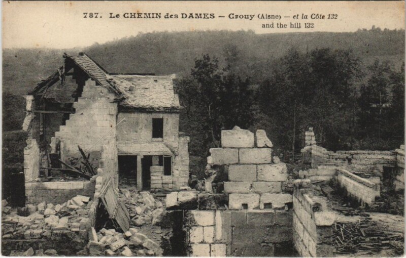 Carte postale ancienne Le Chemin des Dames Crouy à Crouy