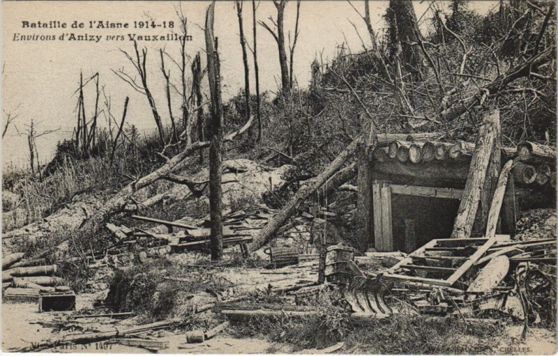 Carte postale ancienne Bateille de l'Aisne 1914-18 Environs d'Anizy