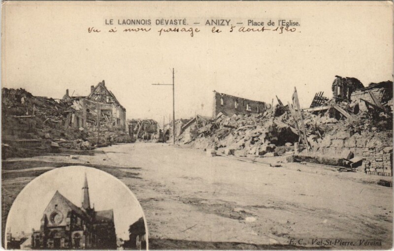 Carte postale ancienne Le Laonnois Devaste Anizy