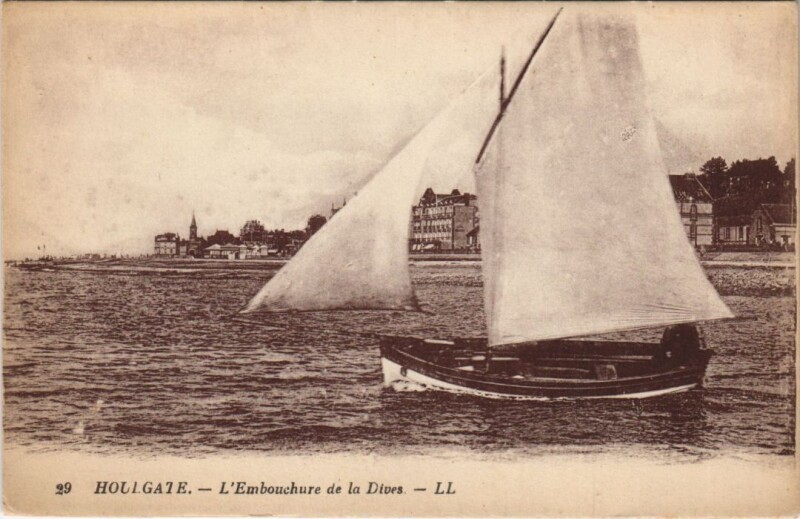 Carte postale ancienne Houlgate L'Embouchure de la Dives à Houlgate