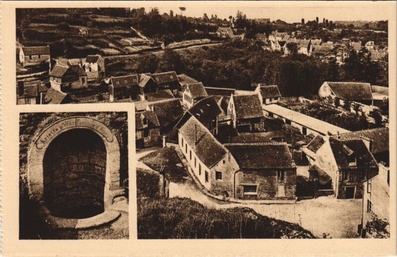 Carte postale ancienne Falaise La Fontaine d'Arlette et les Tanniers de la Roche à Falaise