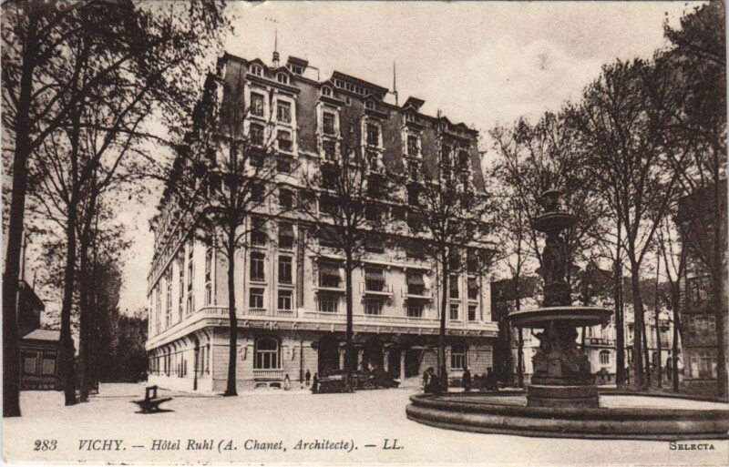 Carte postale ancienne Vichy Hotel Ruhl France à Vichy