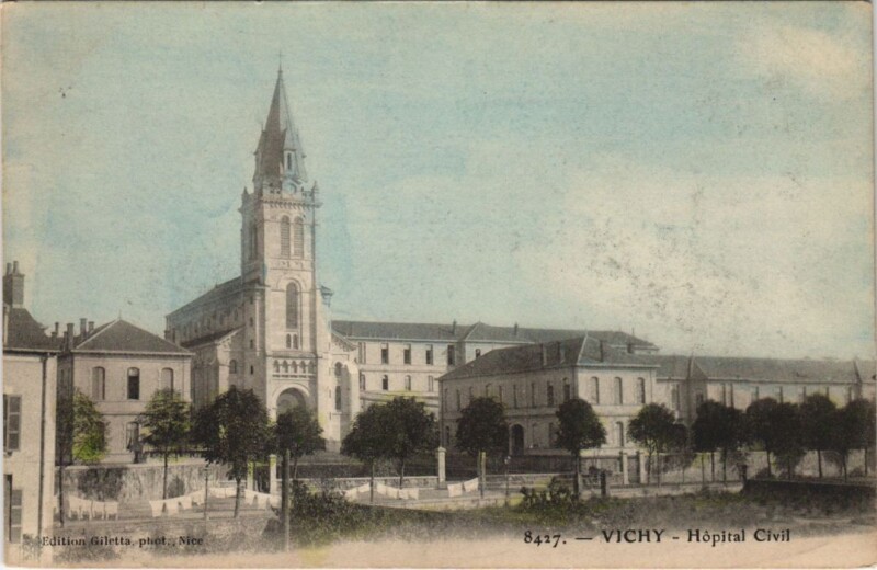 Carte postale ancienne Vichy Hopital Civil France à Vichy