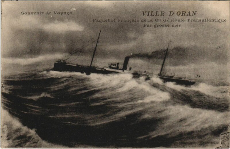 Carte postale ancienne Ville d'Oran - Cie Gle Transatlantique Ships