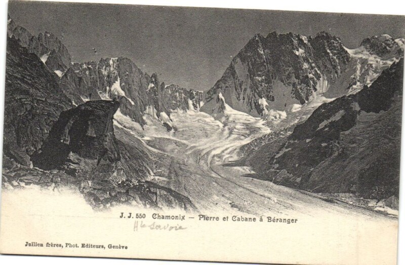Carte postale ancienne Chamonix - Pierre et Cabane a Beranger