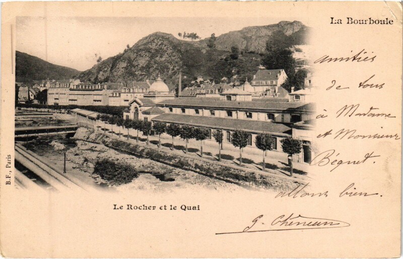 Carte postale ancienne La Bourboule Le Rocher et le Quai à La Bourboule