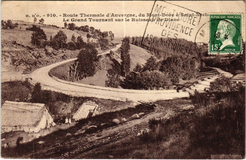 Carte postale ancienne Le Grand Tournant sur le Ruisseau de Diane