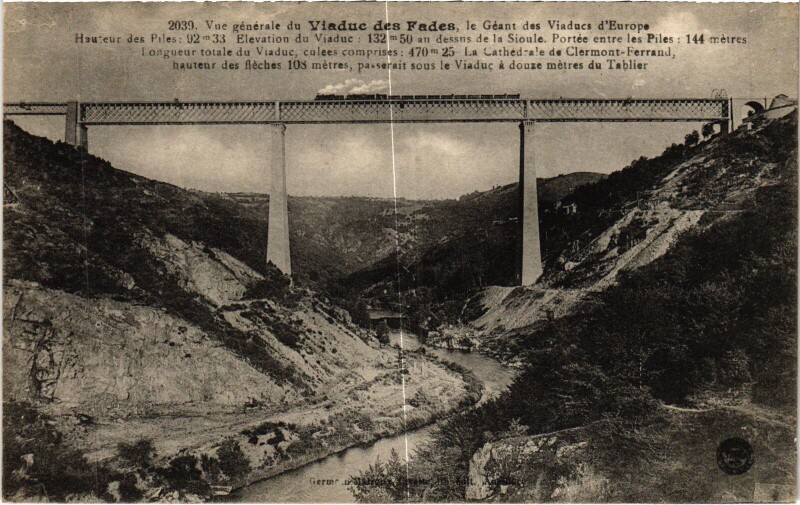 Carte postale ancienne Vue Generale du Viaduc des Fades